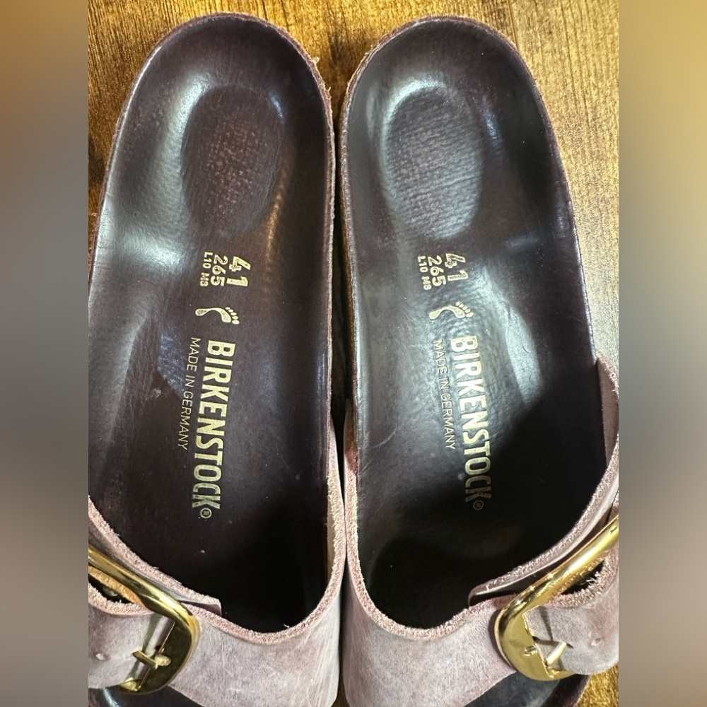 Birkenstock Madrid Big Buckle Oiled Leather Size 41 in Lavender - Picture 3 of 4